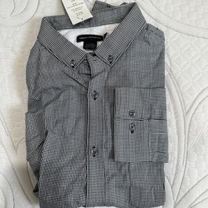 Men’s NWT French Connection Black White Dress Shirt Size L